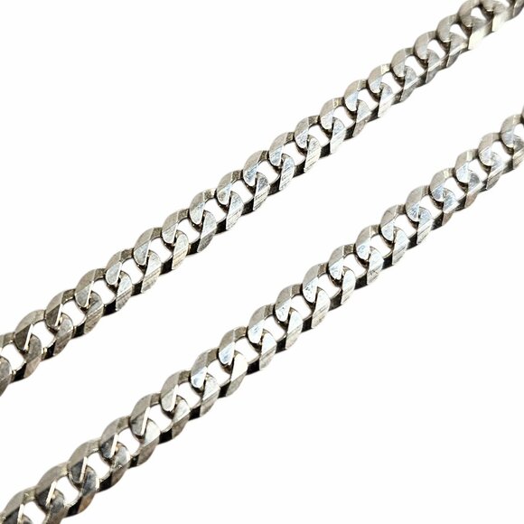 Unisex .925 Silver Cubank link Necklace - Picture 3 of 7